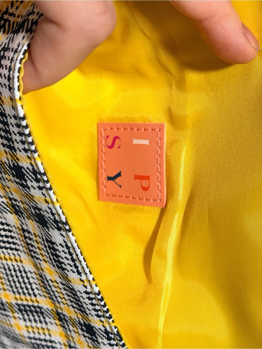 Ipsy y2k Tan and Yellow Plaid Envelope Clutch - Women's Bag
